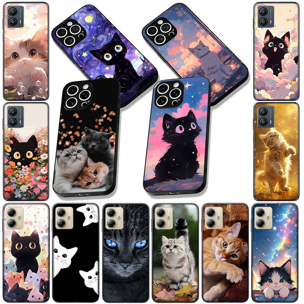 Kitten Cat Meow Anime Casing Phone Cover for Apple iPhone 17 16 14 15 Pro Max Plus 15+ 16E XR ProMax Air 16+ Soft Case