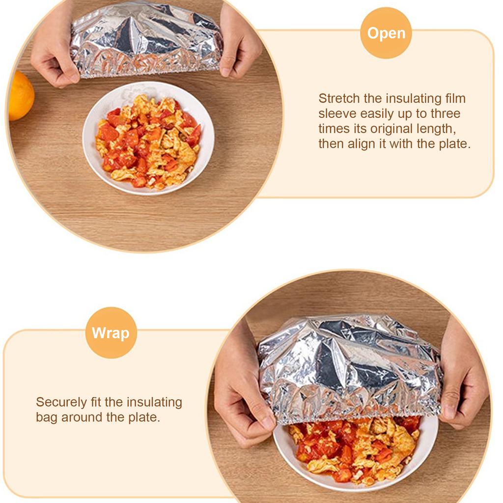 Reusable Aluminum Foil Food Covers Tin Foil Food Insulation Cover Fits Various Dish Shapes Heat Shield Lids