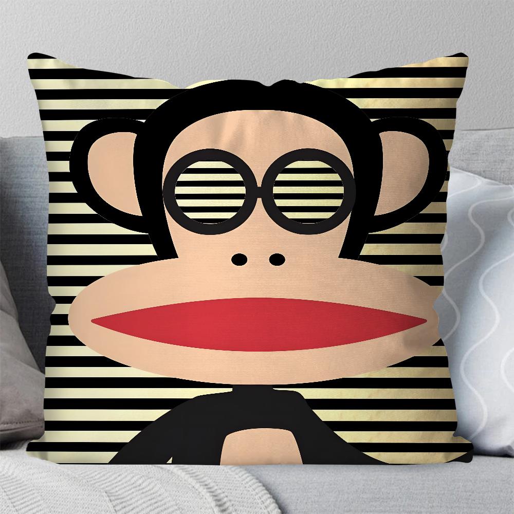 Cartoon P-Paul Frank Monkey Pillow Case Square Pillow Bedroom Sofa Leisure Comfort Cushion Car Living Room Home Decoration 40X40