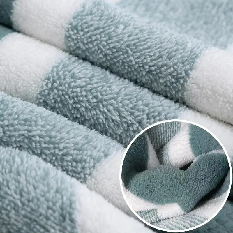 6 pcs Striped Towels Set Quick Dry Absorbent Bathroom Towels - 2 Bath Towels 2 Face Towels And 2 Washcloths