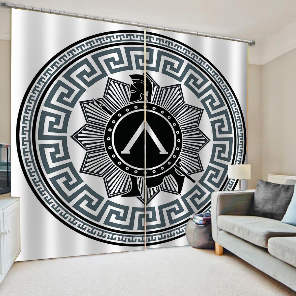 2 Panel Gold Black Curtain Pattern Geometric Curtain for Bedroom Living Room Floor-to-ceiling Window Shutters Blinds Grommet Top