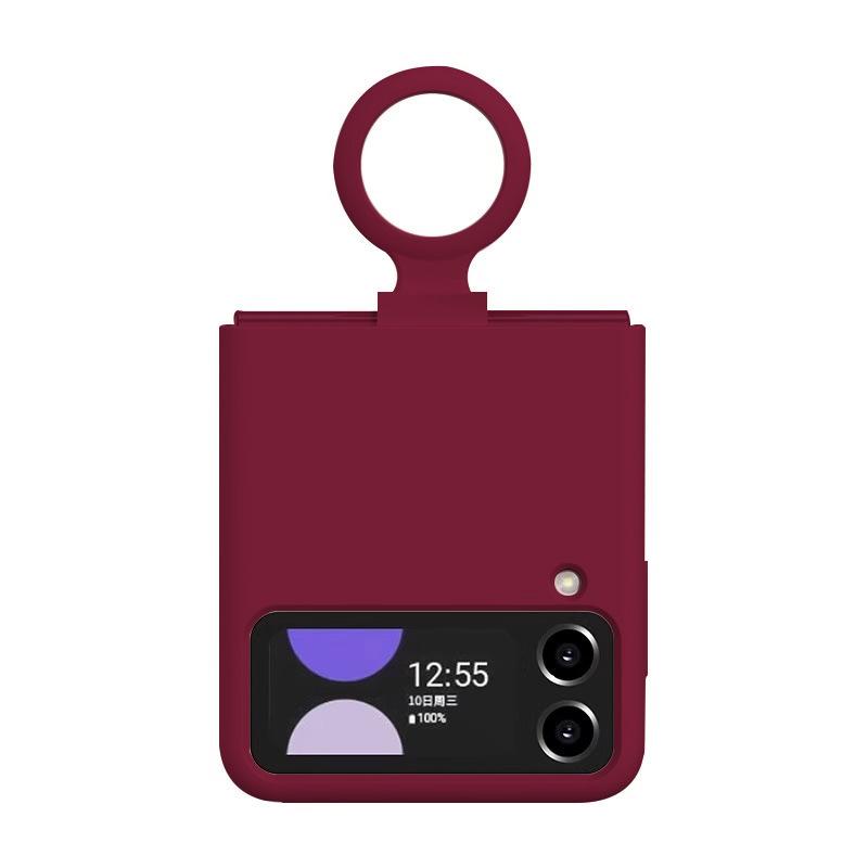 Suitable for Samsung ZFlip4 Mobile Phone Case Ultra Thin True Liquid Silicone Flip3 Folding Full Pack Anti Fall Protection Case W23