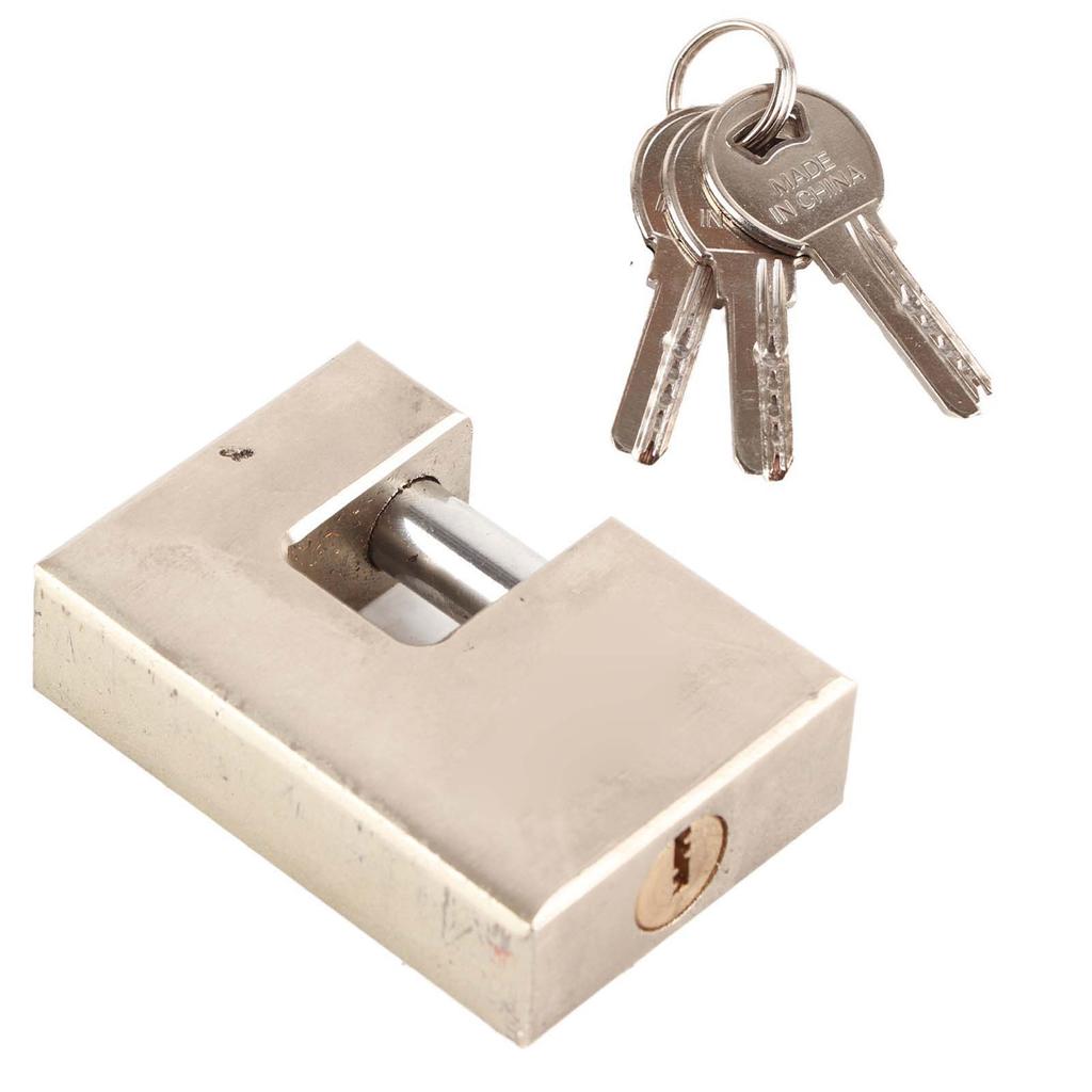 2 Pcs Horizontal Padlock Rectangular Anti Theft Waterproof Shear Proof Security Padlock with 6 Keys