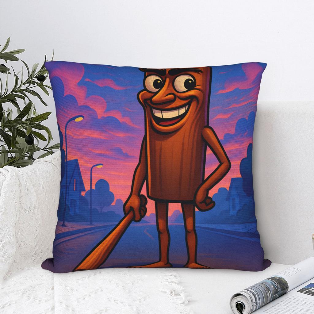 Tung Tung Sahur Cartoon Sunset Pillow Case Morden Pillow Cover Comfy Pillowcases For Office Car Home Decor