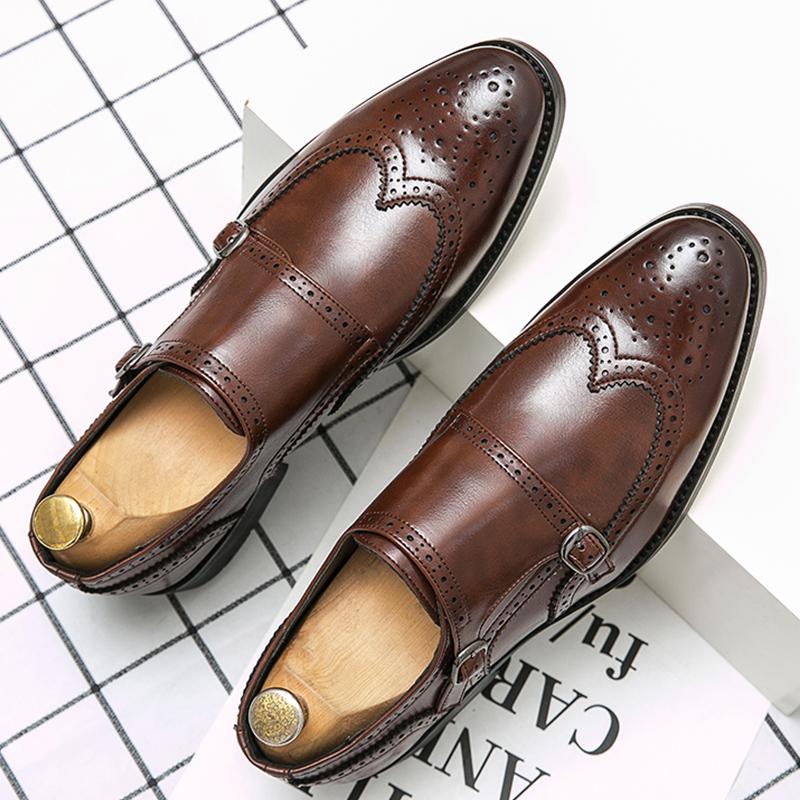 Men's Dress Shoes Brogues Trend Casual Leather Office Shoes Man Social Wedding Leather Formal Oxford Shoes For Men
