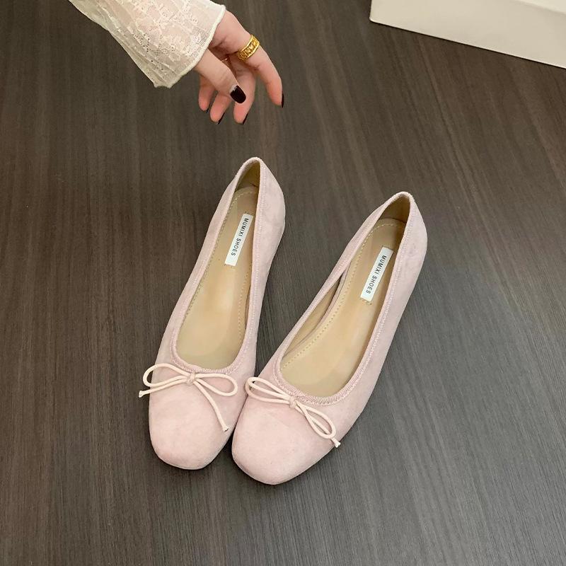 Inner height increase retro solid color single shoes women's shoes new spring and summer French fashion light mouth ballet gentle evening shoes