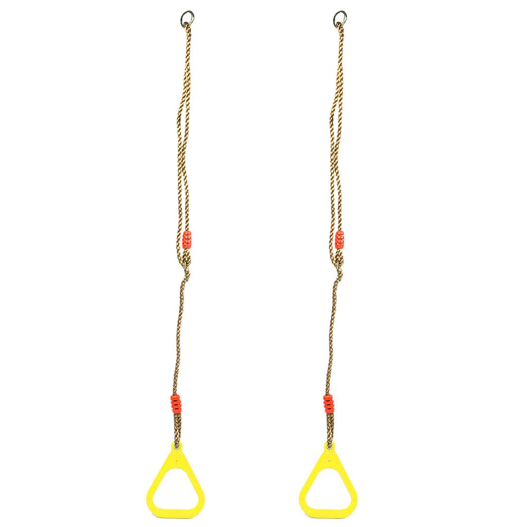 A Pair of   Plastic Children Swing Gym Fitness Exercise Sports Hanging   with Rope Yellow