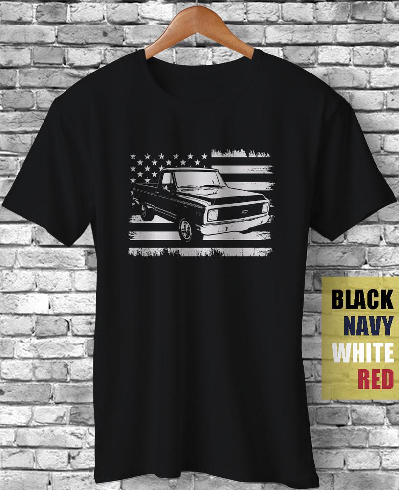 C10 Nation Chevy American USA Flag Vintage Truck Car Engine Funny Gift T-Shirt Unisex T-Shirt