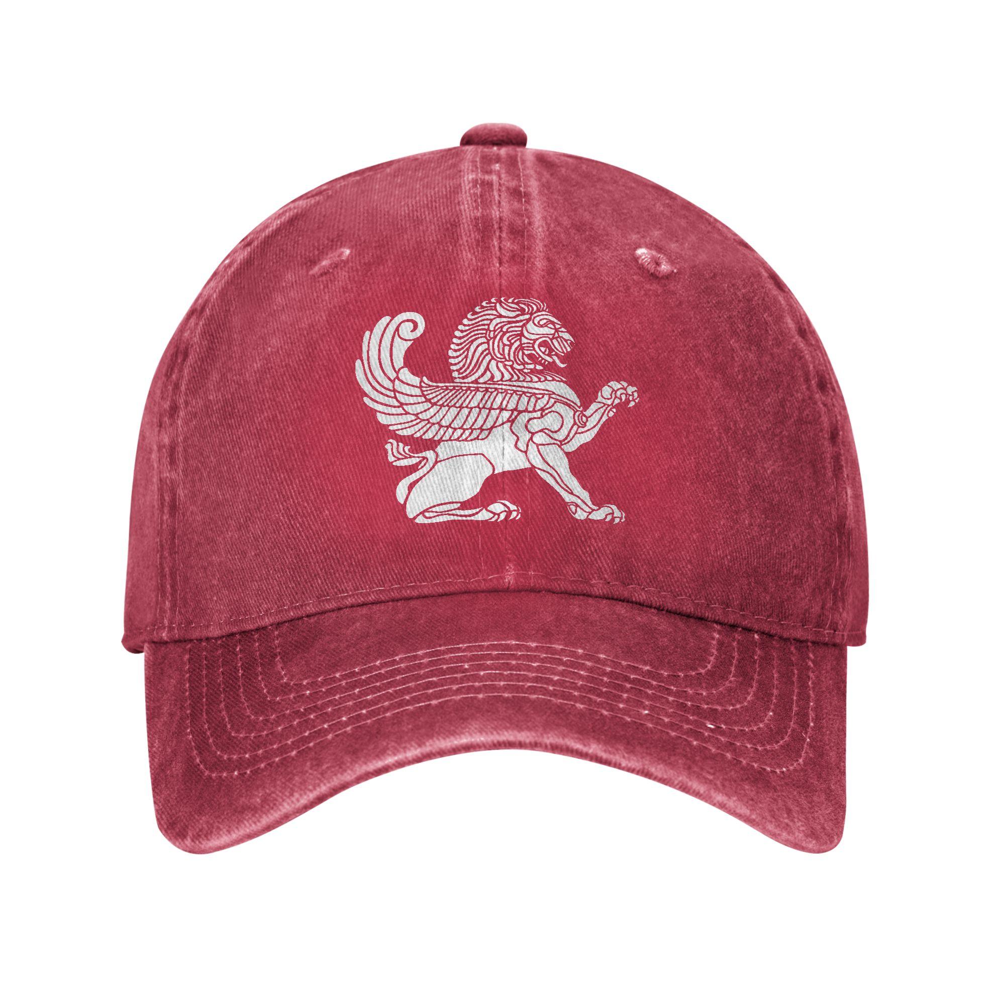 

Persian Lion Iranian Baseball Cap Sun Outdoor Gym Sun-Proof Washed Trucker Hat Women Unisex Casual Design Snapback Cap One Size