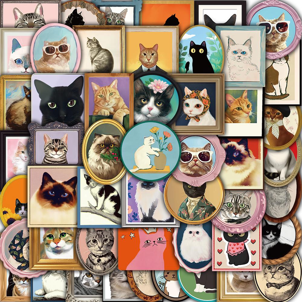 

50 шт. Милые наклейки с котиками, подарок для блокнота, багаж, скрапбукинг, канцтовары, водонепроницаемые граффити, для кофе, телефона, канцтовары, мультяшные наклейки