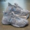 Men's Shoes Summer 2 New Fly-woven Mesh Breathable Running Sneakers Mecha Large Size 6 Thick Sole