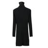 Autumn and Winter Women's Long Sleeve Half High Neck Hip Slim Knit Dresses