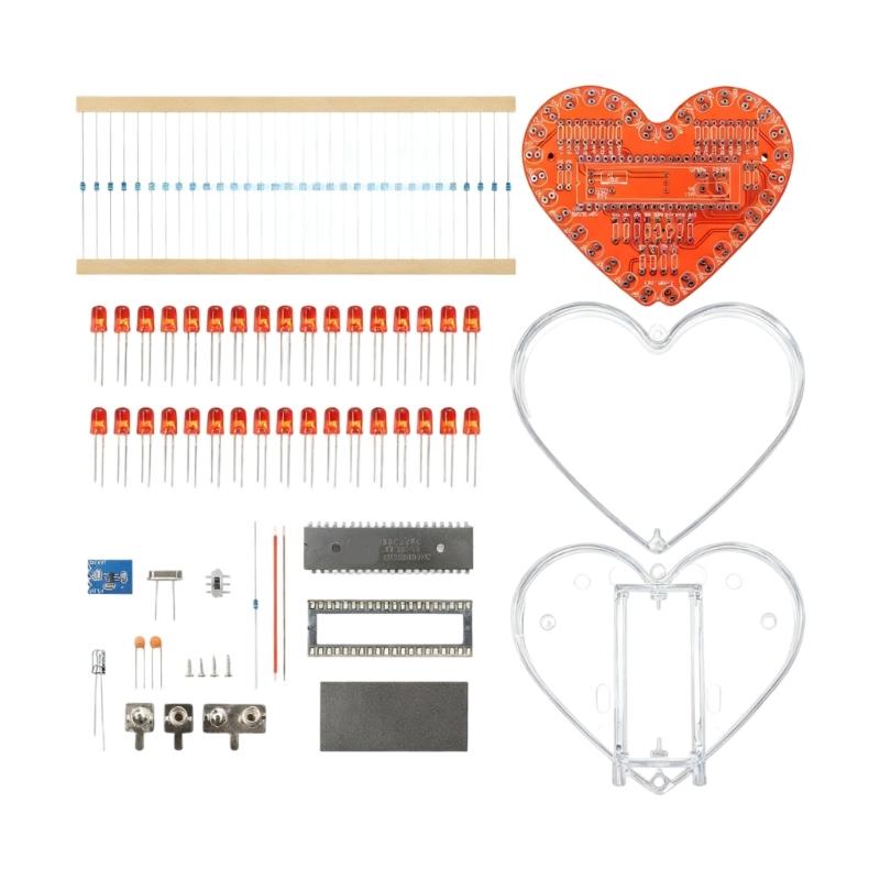 Beginner Friendly Soldering Practice Set With Heart PCB Flashing LED Lights And Detailed Assembly Guide For Welding