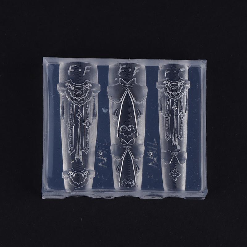 Chinese Style Cloud Shoulder Apparel Nail Art Mold 3D High-Transparency Silicone Carved Template Nail Art Accessories