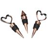 Antique Bronze Heart Shape Wine Bottle Stopper - ABS Sealing Lid for Fresh-keeping