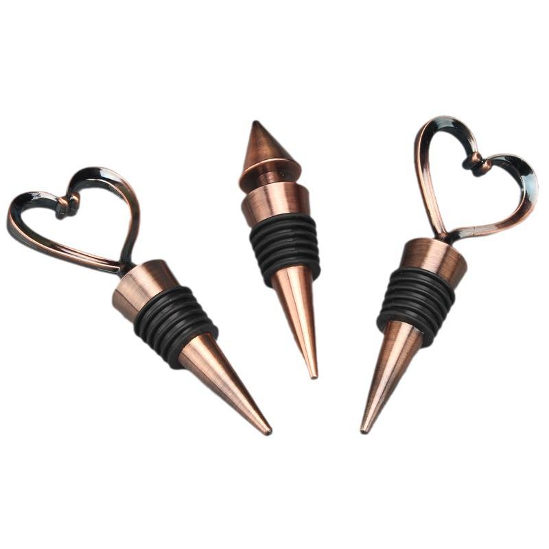 Antique Bronze Heart Shape Wine Bottle Stopper - ABS Sealing Lid for Fresh-keeping