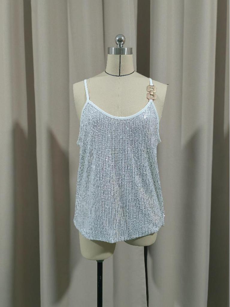 European and American Sequin Suspender Vest - Women's Sexy Base Layer for Banquet and Annual Events