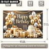 2D Geburtstag Hintergrund Schwarz Gold Kuchen Geschenk Party Zubehör