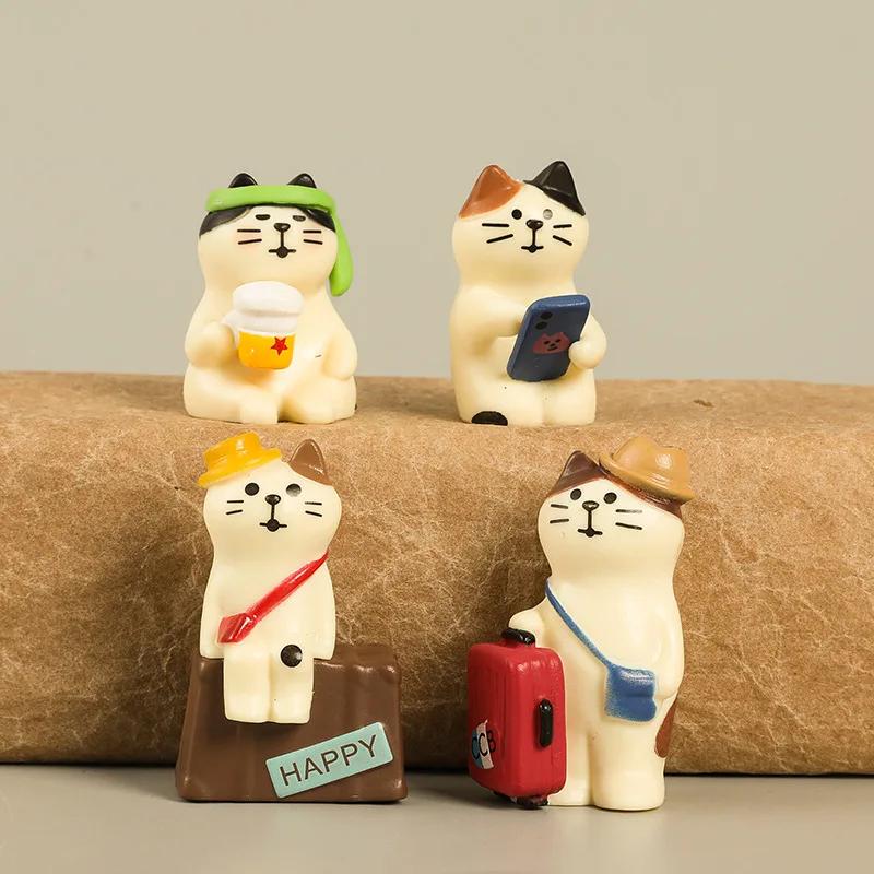 Creative Cat Statue Japanese Handmade Craft Modern Art Model Cute Mini Toy For Kids Kawaii Miniature Dollhouse Accessories Gift