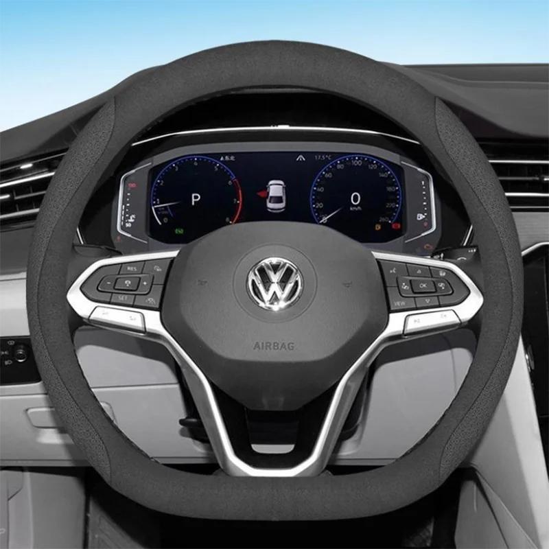 Leather Car Steering Wheel Cover for Volkswagen ID5 ID4 ID3 ID7 ID6 Pro Crozz GTX    2024 Auto Interior Accessories