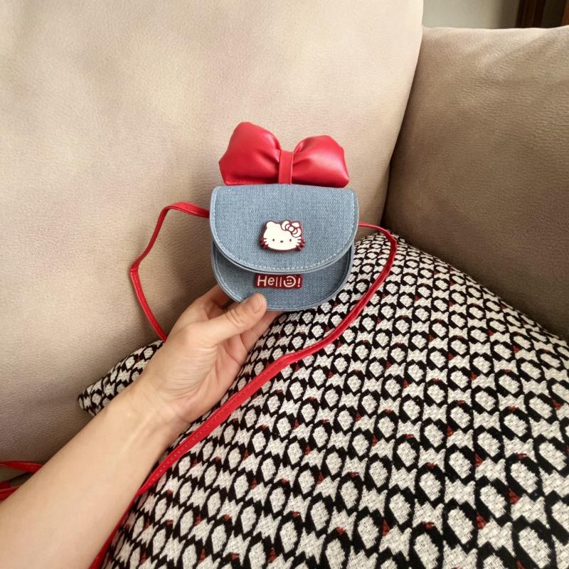 

1Pcs Stereoscopic Bowknot Shoulder Lipstick Small Bag Cute Hello Kitty Mini Crossbody Bag Anime Accessories Girl Gift