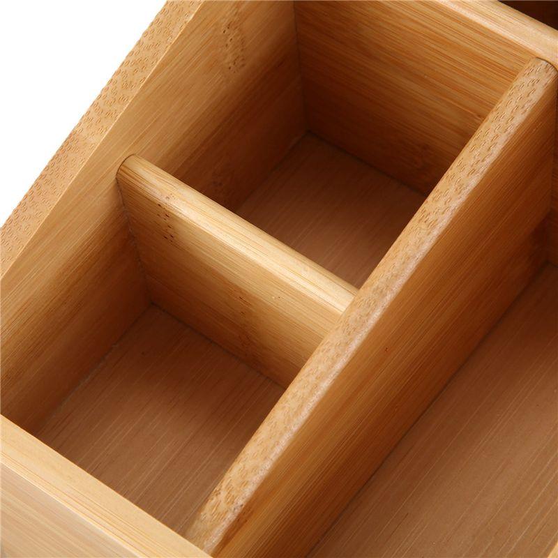 A74E-2X Remote Control Holder Key Collection Cosmetics Receipt Inclusion Organizer Storage Box Wooden Box Organizer Box