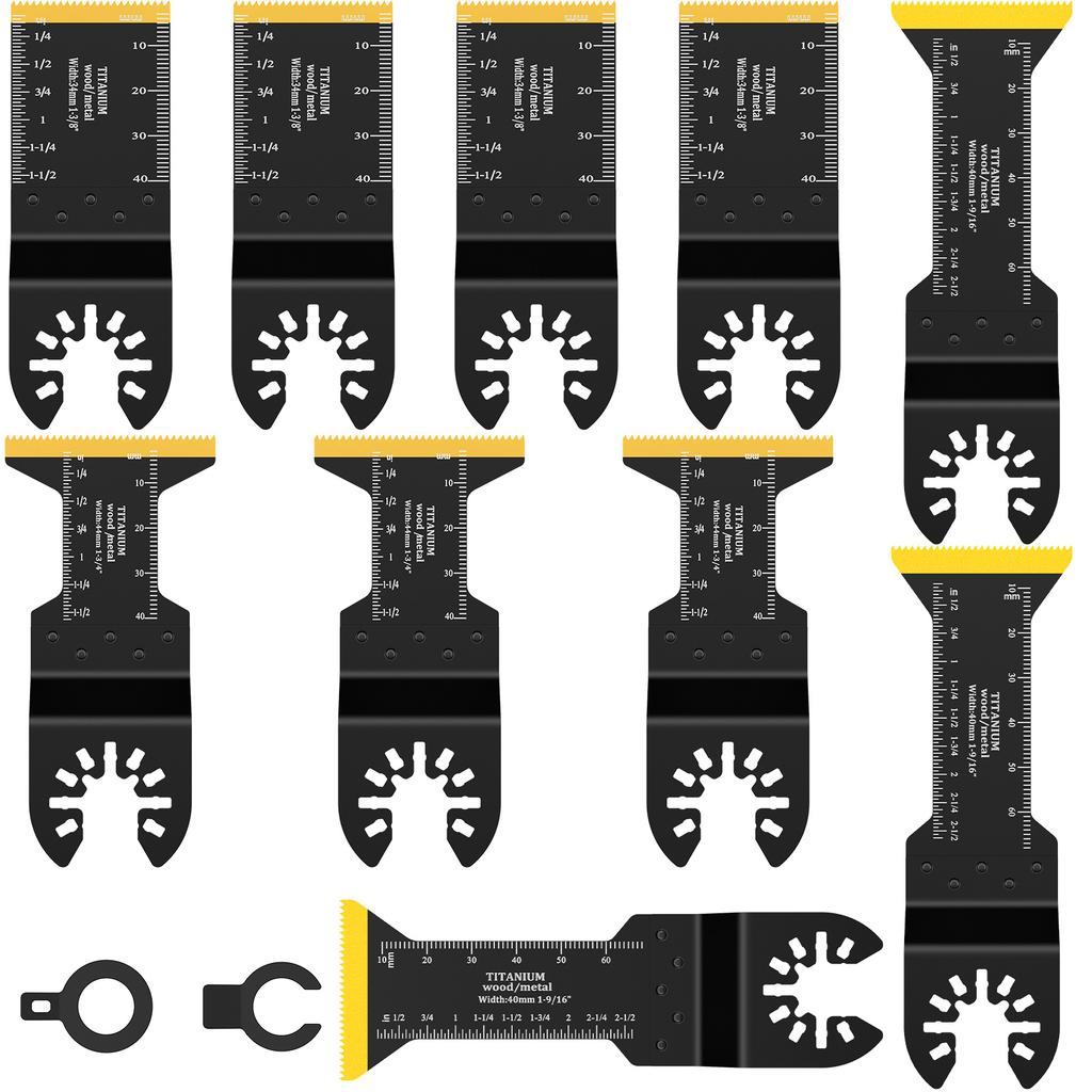 Titanium Oscillating Saw Multi Tool Blades Kit Plunge Cutting Multitool Blades for Metal Wood Nails Screws Plastic Cutting