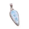 Natural Republic Larimar Gemstone Handmade 925 Solid Silver Pendant 1.50" Z7N35