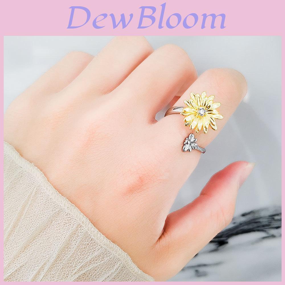 Small Daisy Adjustable Sunflower Ring With Copper Material For Fashion Jewelry Enthusiasts