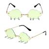 Stylish Cloud Lightning Sunglasses for Girls Boys Photo Props Travel Hip Hop Sunglasses Frameless Hip Hop Glasses