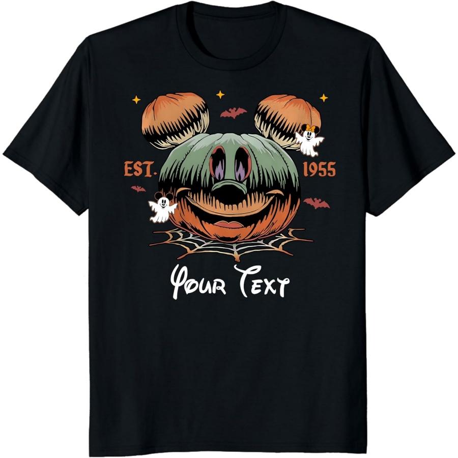 Custom Pumpkin Mickey Halloween Shirts, Family Matching Fall Spooky Season T-Shirts, Personalized Halloween Outfits S