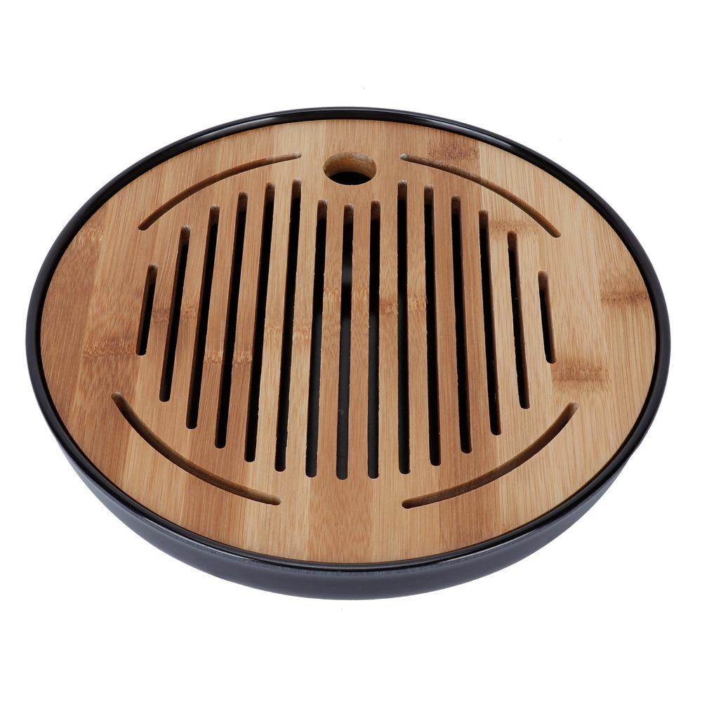 Round Shape Bamboo Tea Tray Bamboo Material Chinese Style Tea Tray  Chinese Vintage Tea Set