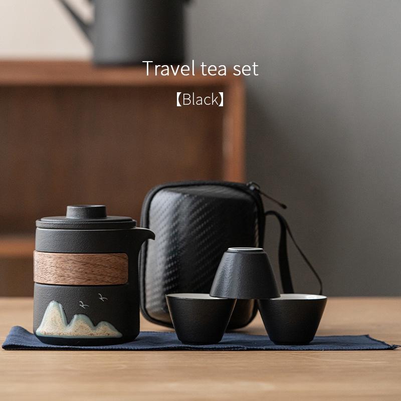 Quick Tea Cup Travel Portable Bag One Pot Three Cups Kung Fu Tea Set