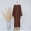 Middle East Dubai New Arrival Loose round Neck Pure Color Dress Solid Color Loose Fitting Dres