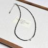 Elegant Titanium Steel Necklace with Black Spinel, Freshwater Pearls & Beads - Versatile & Simple Design