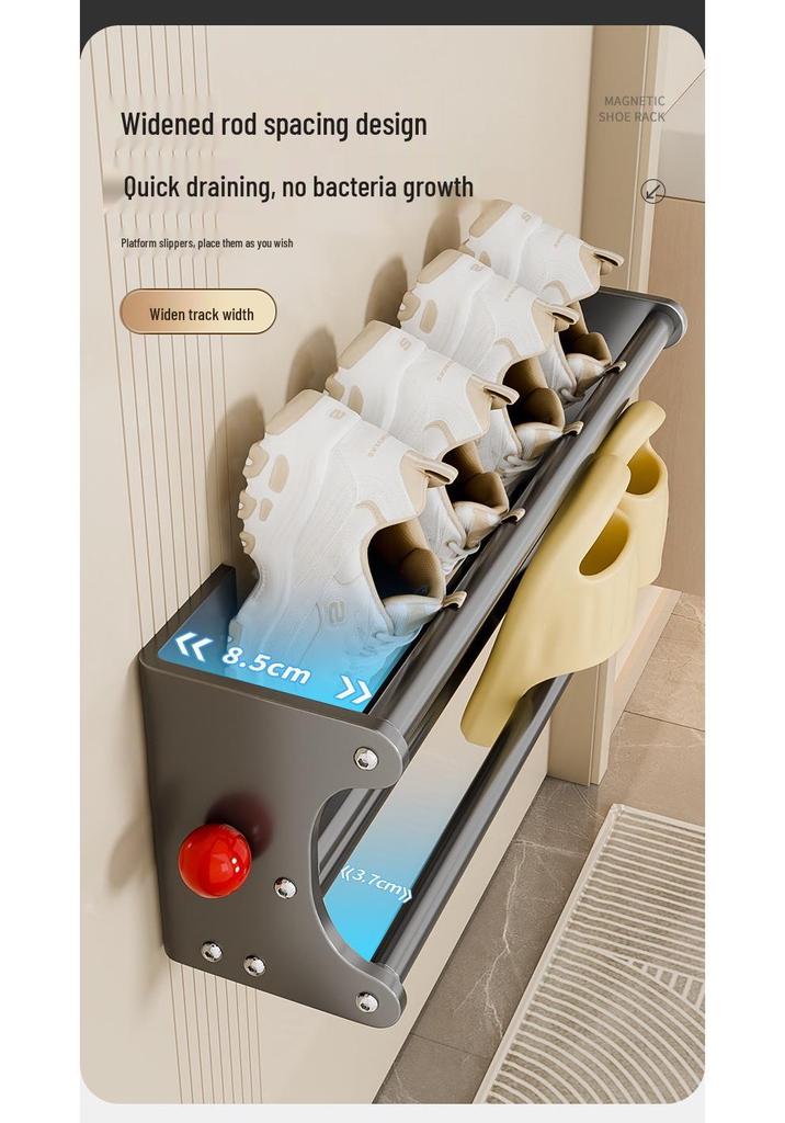 Magnetic Telescopic Shoe Rack: No-Drill, Easy-Install Multi-Layer Storage Cabinet