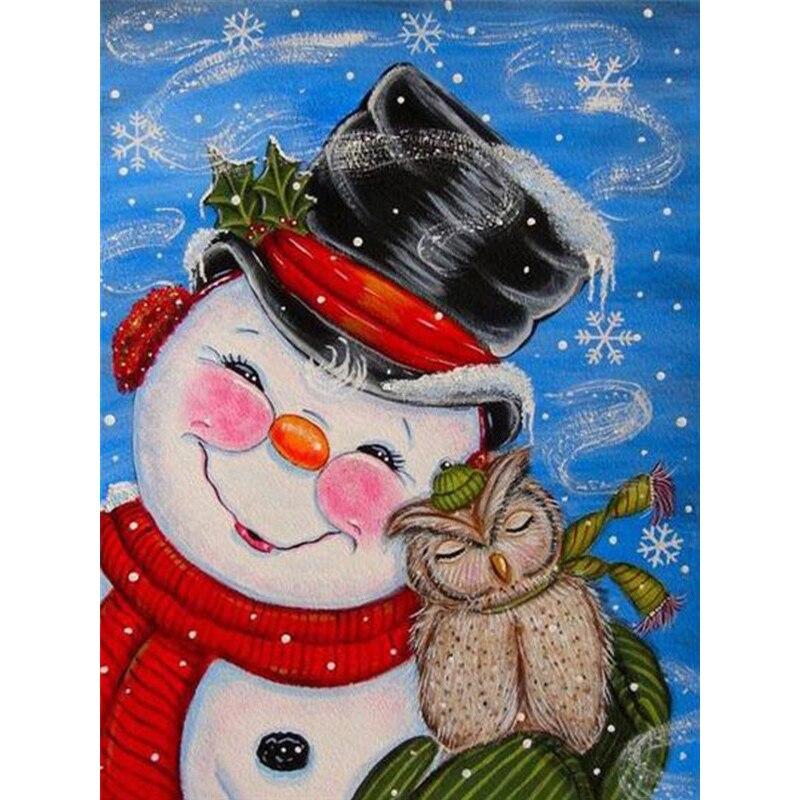 Novo 5D DIY Pintura Diamante Boneco de Neve Bordado Diamante Natal Ponto Cruz Rodada Completa Broca Artesanato Decoração de Casa Arte Presente