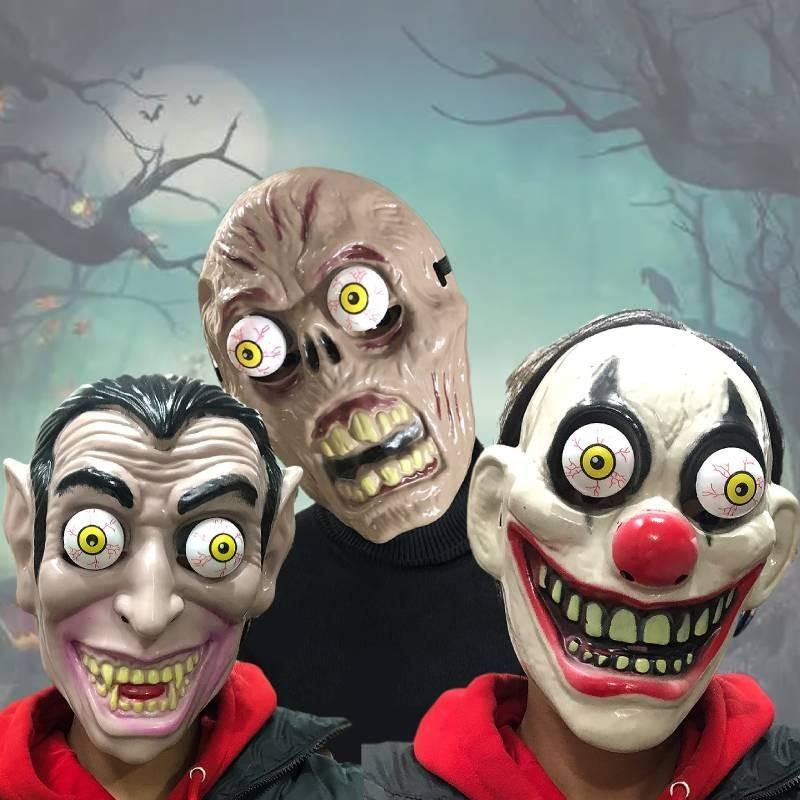 Schreckliche Vollgesichts-Clownmaske für Halloween-Partys und gruselige Kostüme, perfekt für Cosplay-Events