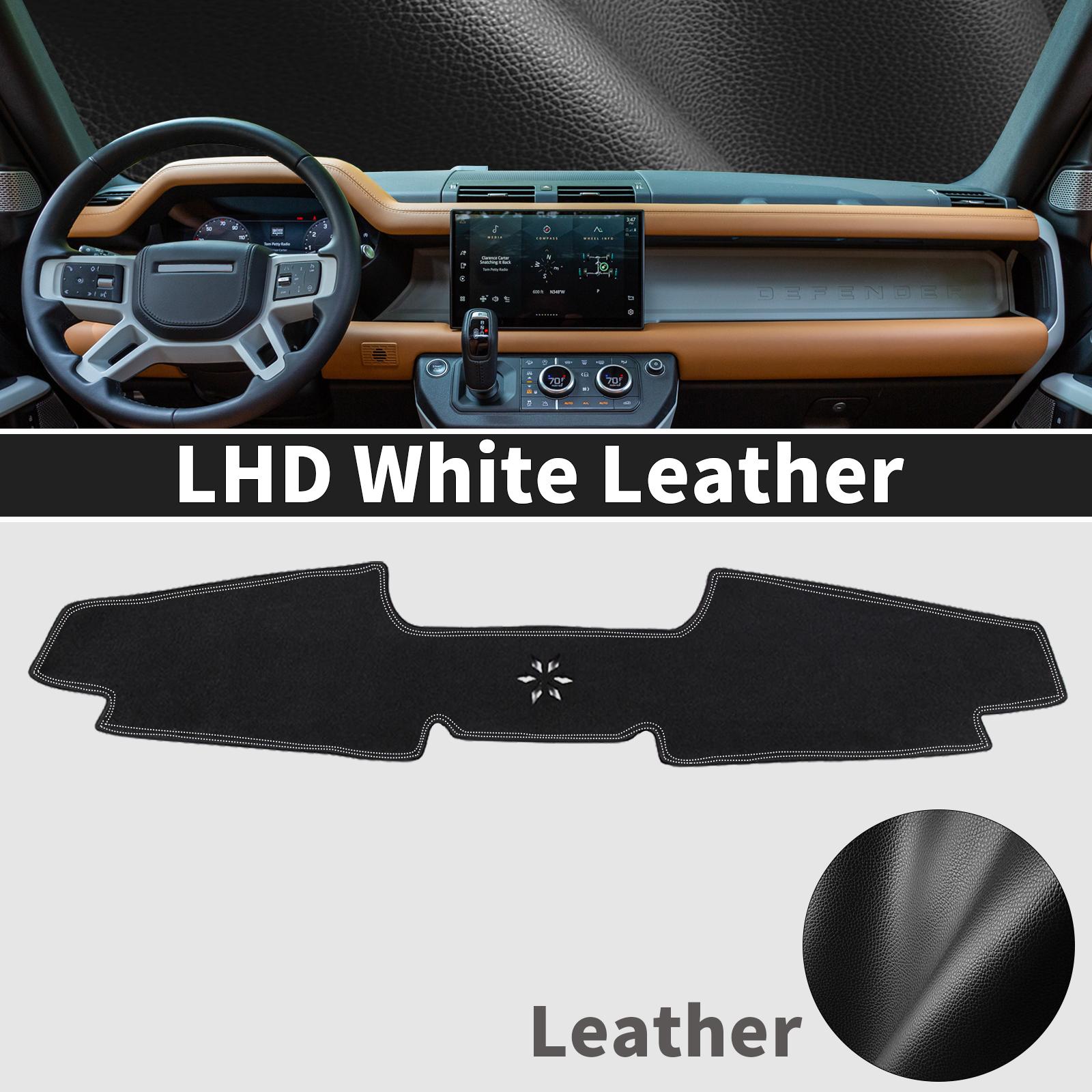 

для Land Rover Defender 2024 2025 Без HUD Килимок на панель приладів Килимок на панель Прикриття панелі приладів Захисний килимок від сонця LHD White Leather