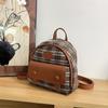 Korean Version of Fashion Portable Small Bag Women 2025 New Canvas Plaid Backpack Retro Premium Casual Backpack