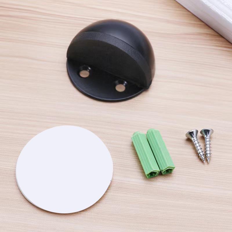 Genuine Stainless Steel Magnetic Door Stopper with Rubber Semi-Circular Anti-Collision Design