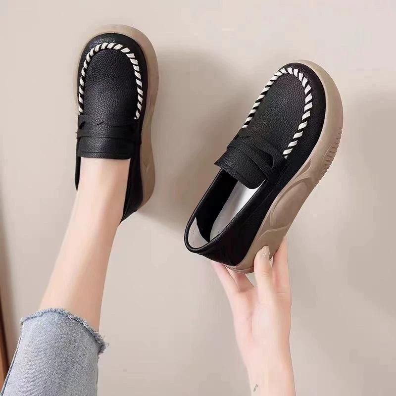 Comfortable single shoes women's new autumn sports and leisure platform nurse shoes are not tired of standing for a long time