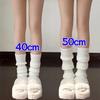 Y2K Winter Leg Warmers Women Girls Japanese Solid Color Wool Knitted Long Socks Fashion Soft Comfortable Warm Cotton Stockings