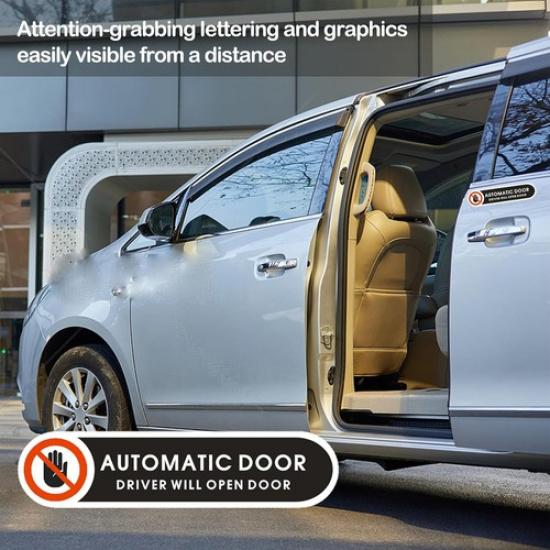 Automatic Door Sticker Driver Will Open Door Sign 4.9 X 1.2 Inch Self Adhesiv