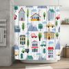 Rainy Day Cartoon Shower Curtain Modern House Car Print Waterproof Bath Mat Cover For Bathroom Decorations In Home Garden Access