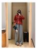 AJ12311 Luxury Yak Wool Wide-Leg Pants: Upgraded 520G Yak Wool & Acetate Silk for Ultimate Warmth & Comfort.