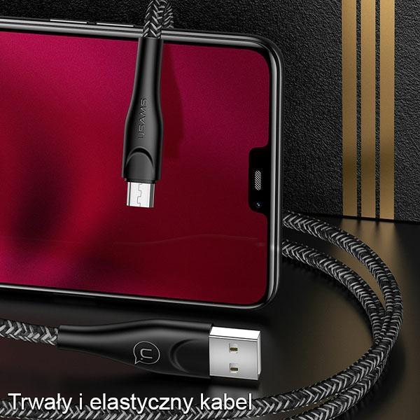 Usams Kabel Pleciony U41 Microusb 1M2A Czerwony/Red Sj393Usb02 (Us-Sj393) Fast Charge