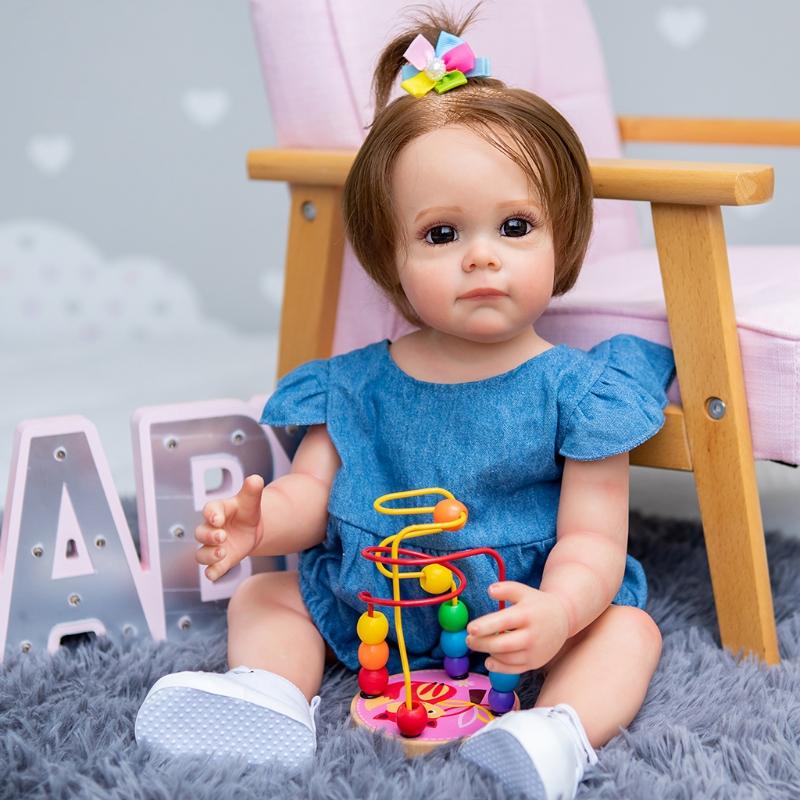 21inch Baby Girl Dolls Lifelike Reborns for Doll Cute Birthday Gift Real & Soft Touching Caucasian for Doll with Beautif