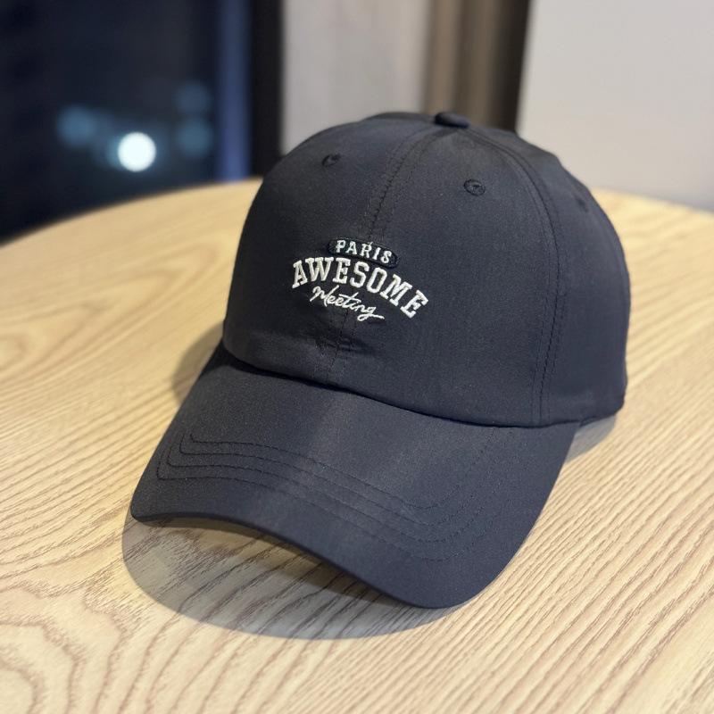 Three-Dimensional Letter Embroidery Baseball Cap Men'S And Women'S Quick-Drying Sun Protection Cap Dome Letter Printing Sunshade