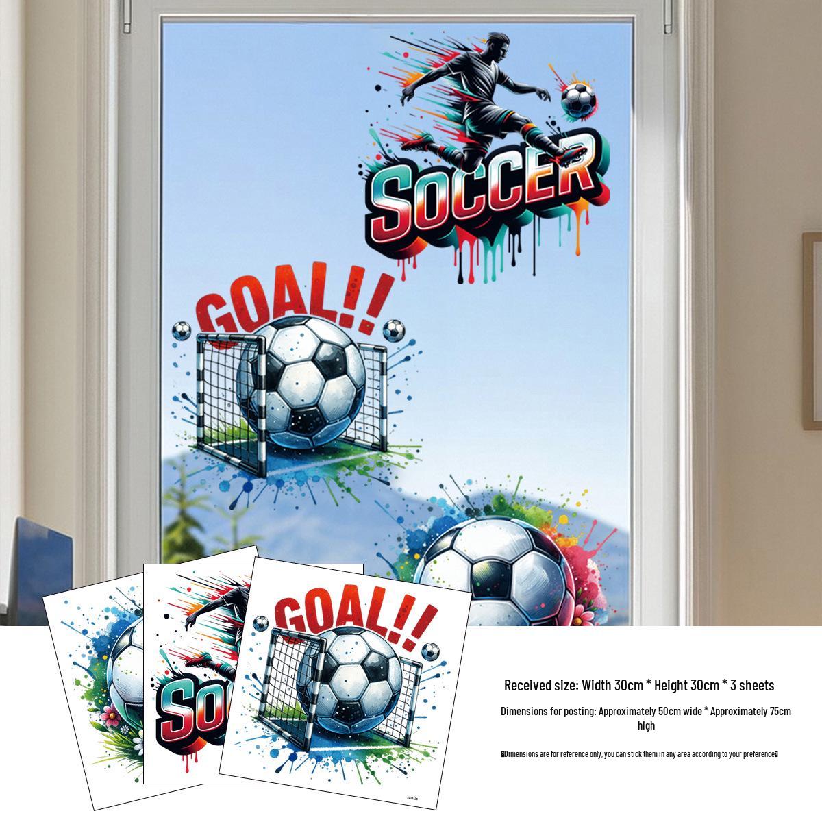 

2026 World Cup Mexico Football Stickers - Fan Support & Decor 30cm*30cm*3 sheets (OPP bag)